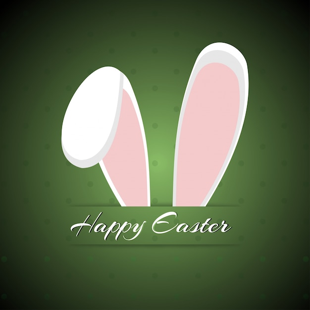Green background with rabbit ears