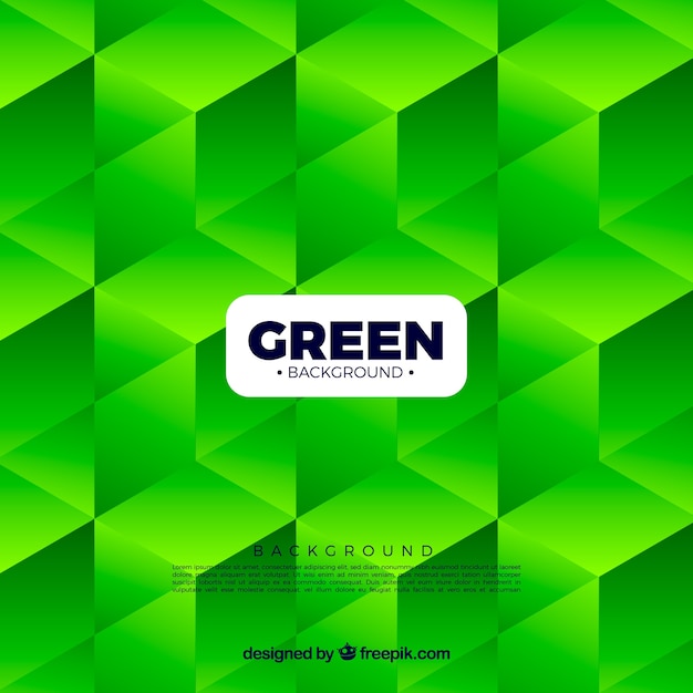 Free vector green background with shapes