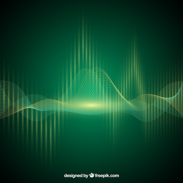 Free vector green background with sound wave