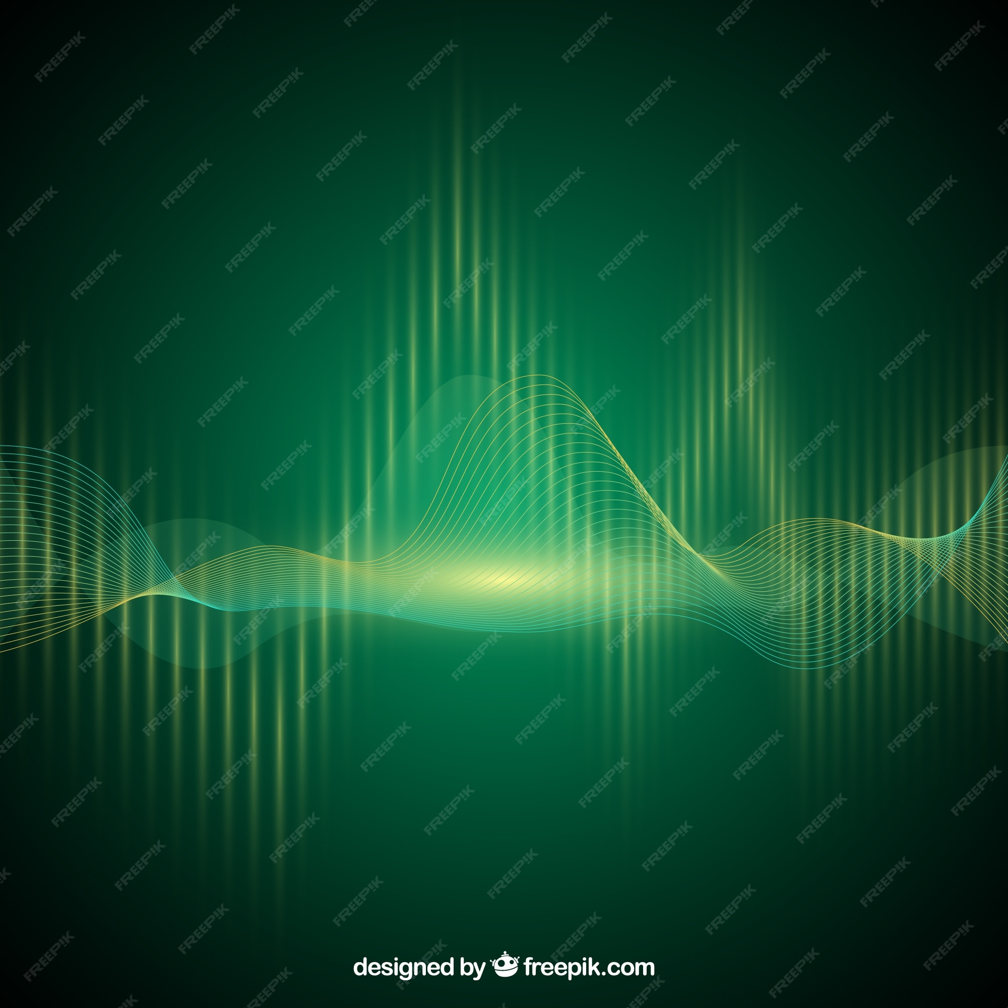 Free Vector | Green background with sound wave