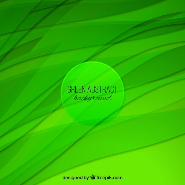 Free vector green background with waves in abstract style