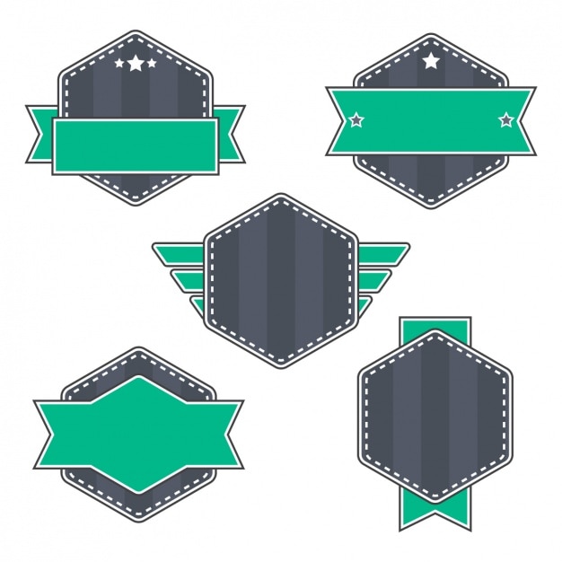 Free vector green badges collection