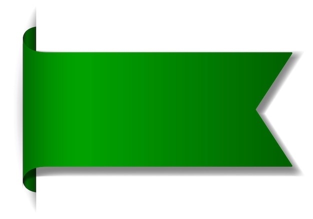 Green banner design on white background