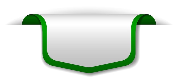 Free vector green banner design on white background