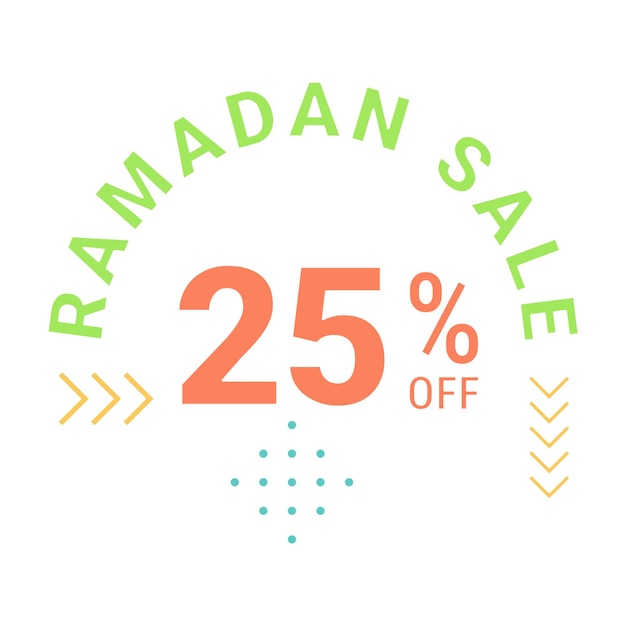 Free vector green banner with arabic calligraphy ramadan sale up to 25 off on all items