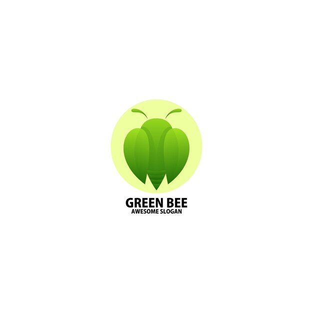 green bee logo design gradient color