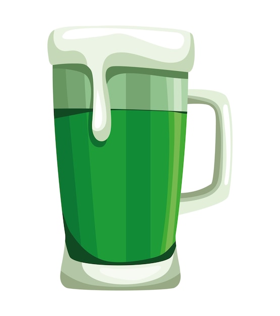 Vettore gratuito icona isolata della bevanda del barattolo di birra verde