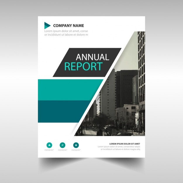 Free vector green and black annual report cover template