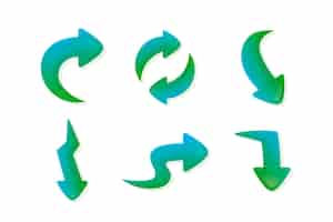 Free vector green and blue arrows set