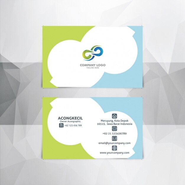 Green and blue company business card