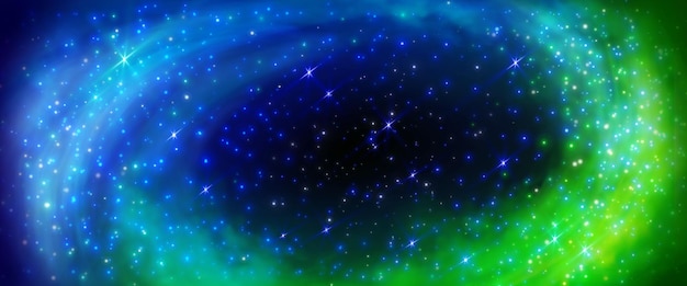 Green blue nebula light sky galaxy background