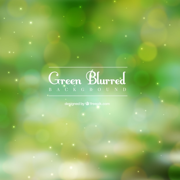 Free vector green blurred background with bokeh effect