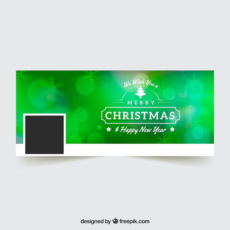 मुफ़्त वेक्टर green blurred christmas facebook cover