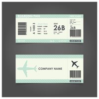 Green boarding pass template