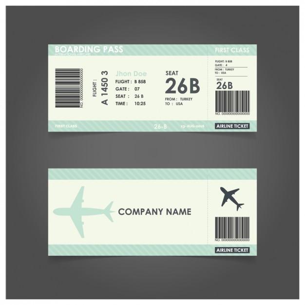 Free Vector green boarding pass template