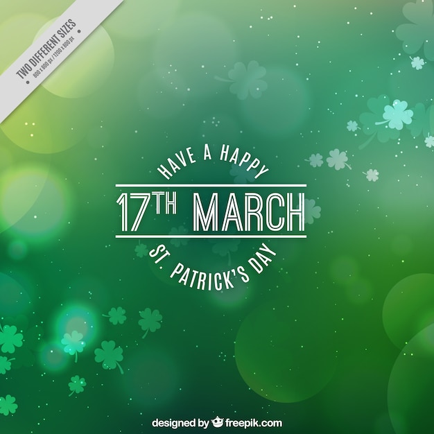 Free vector green bokeh saint patrick's day