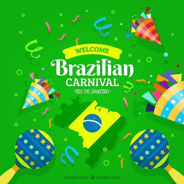 Green brazilian carnival background