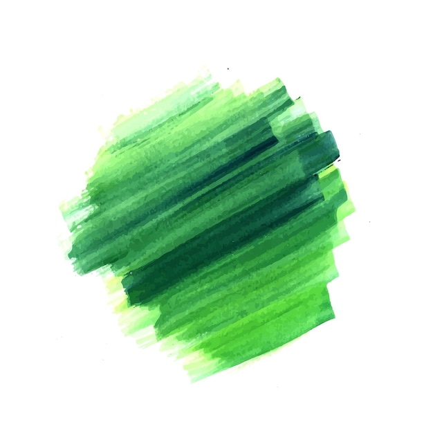 Акварельный дизайн мазка зеленой кистью