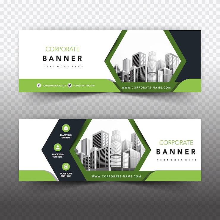 Free Vector green business banner