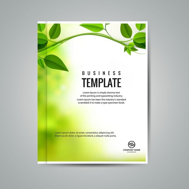 Green business booklet with leaves