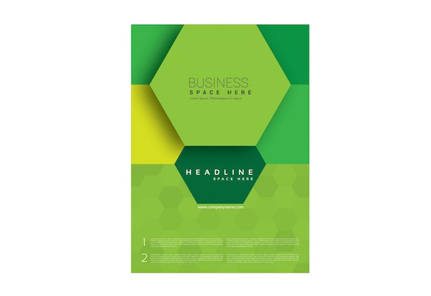 Бесплатное векторное изображение Зеленая бизнес-брошюра