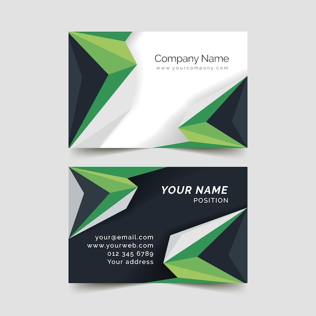 Green business card template