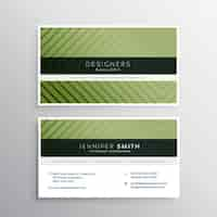 Free vector green business card with elegant ornaments