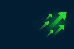 Free vector green business growth arrow rise upward background