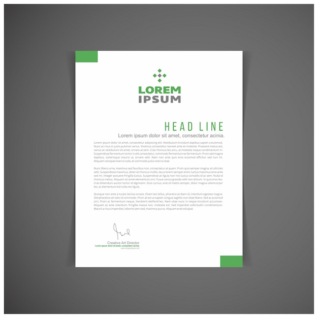 Green business letterhead