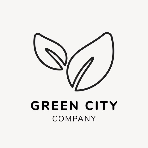 緑のビジネスロゴテンプレート、ブランディングデザインベクトル、緑の街のテキスト