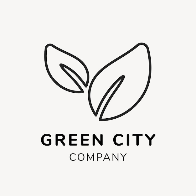 Шаблон логотипа зеленый бизнес, брендинг дизайн вектор, зеленый город текст