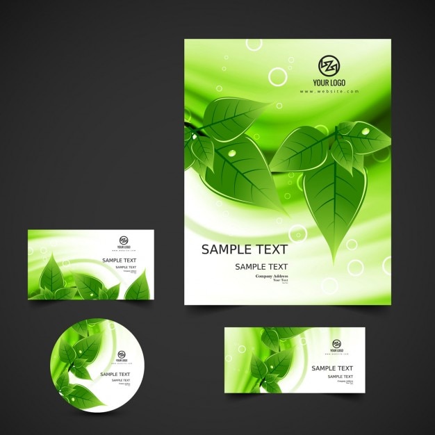 Green business stationery