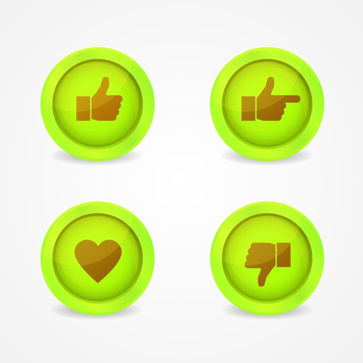 Free Vector green buttons with icons on them