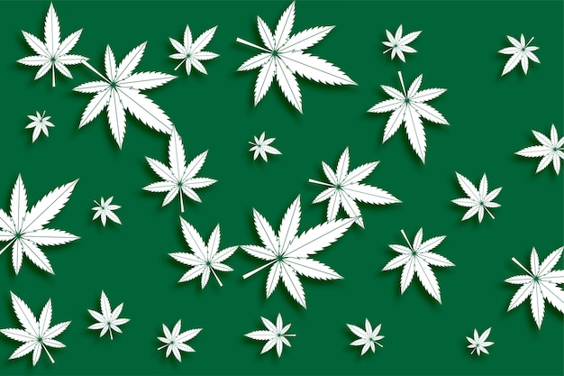 無料ベクター 緑の大麻マリファナの葉のシームレスパターン