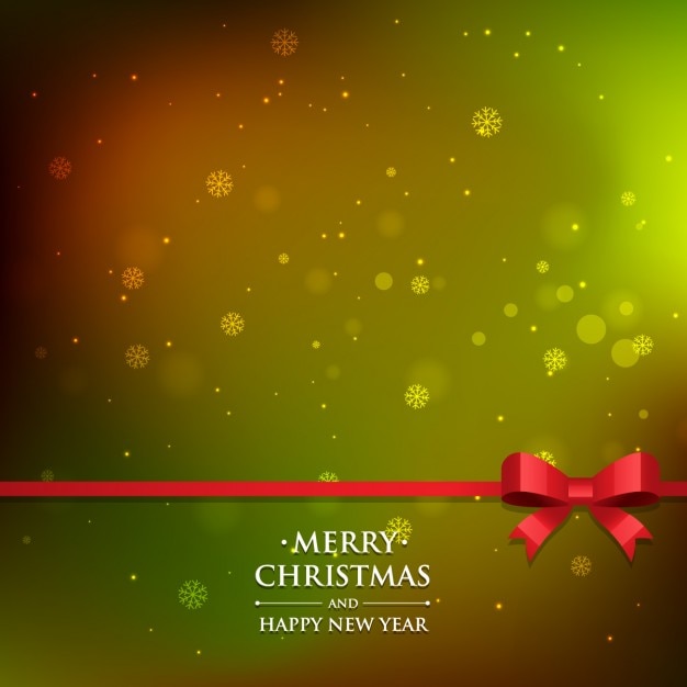 Free vector green christmas background in bokeh style