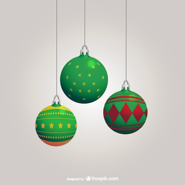 Free vector green christmas balls vector