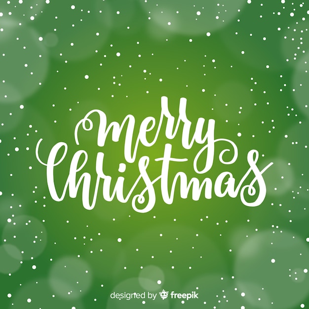 Vettore gratuito natale verde lettering sfondo