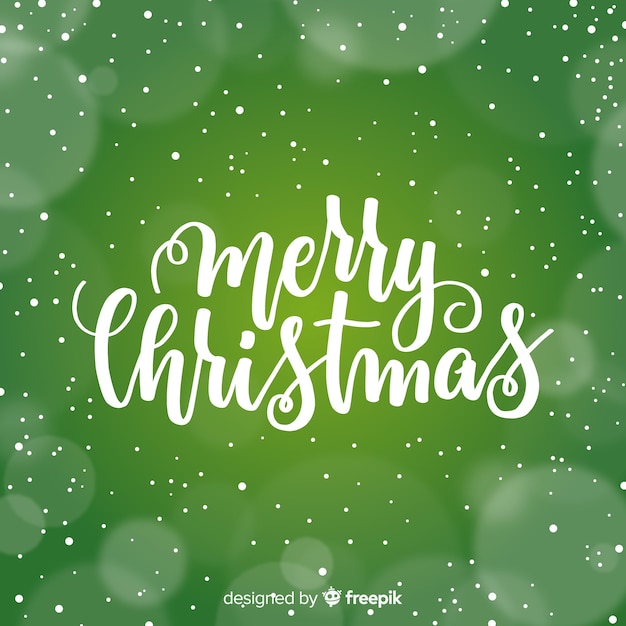 Green christmas lettering background