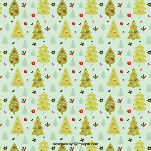 Green christmas trees pattern