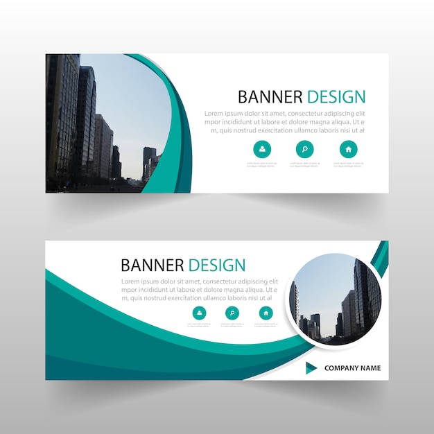 Free vector green circle abstract banner template design