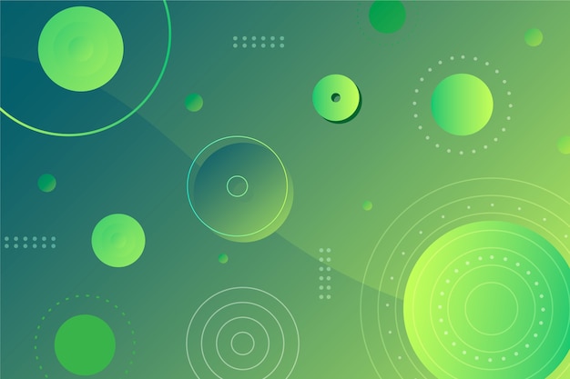 Green circles abstract geometric background