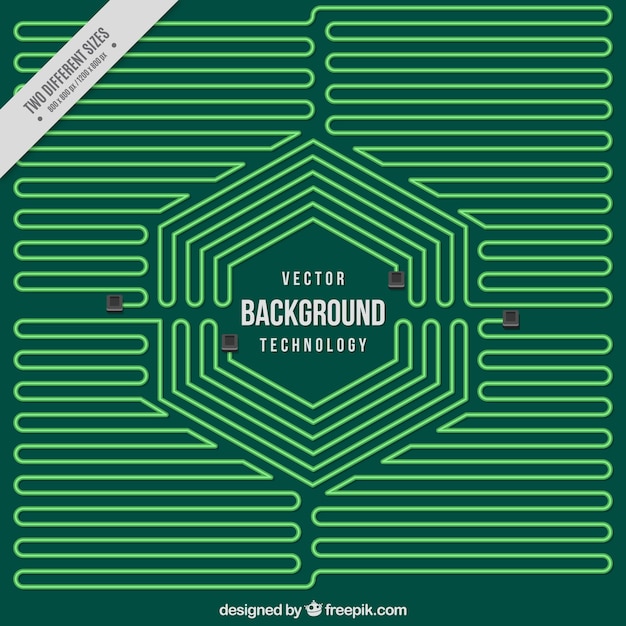 Free vector green circuit background