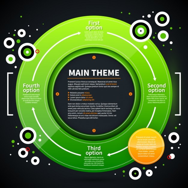 Free vector green circular infographic template