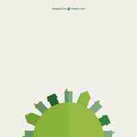 Free vector green city flat design