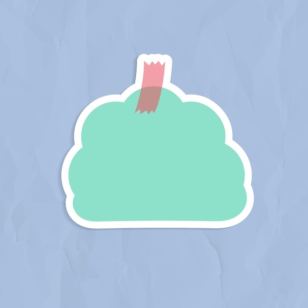 緑の雲の形をしたリマインダー メモ ステッカー ベクトル