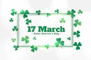 Free vector green clover leaves st patricks day background