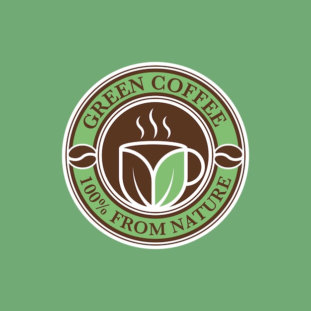 Vettore gratuito distintivo con logo caffè verde