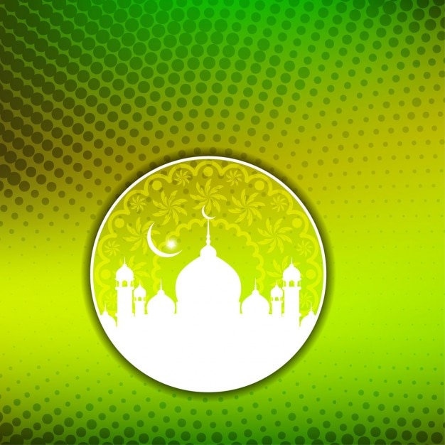 Бесплатное векторное изображение Зеленый цвет фона дизайн исламский
