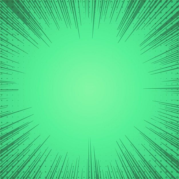 Free vector green comic zoom lines background