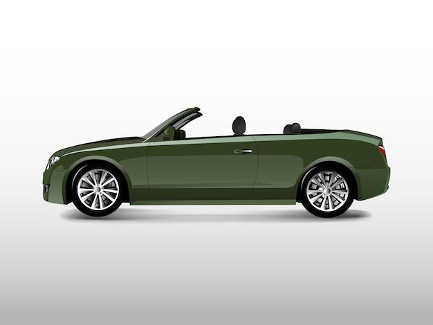 Green convertible car isolated on white vector